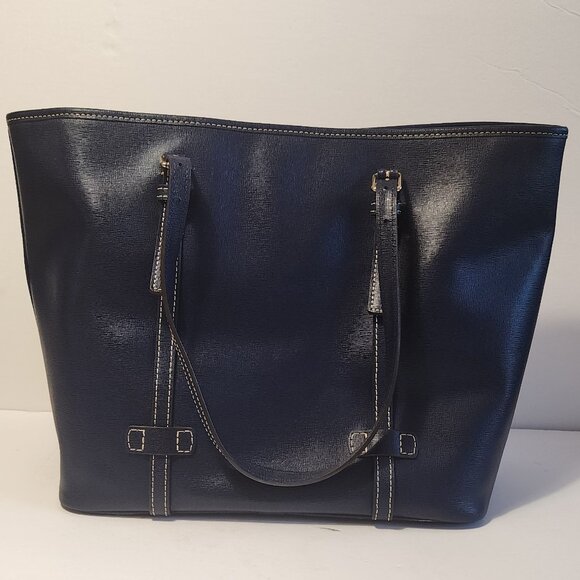 Dooney & Bourke East West Shopper Large Tote Navy Blue - Picture 2 of 16